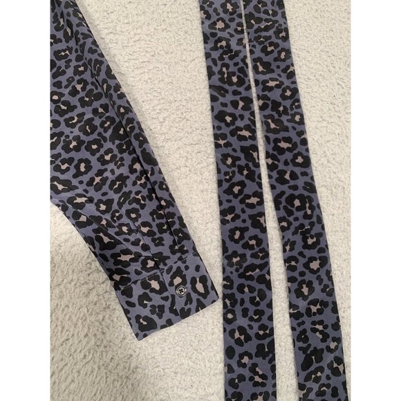 Banana Republic Dress Black Animal Print Dress Long‎ Sleeve Knee Length Size 0 - Picture 9 of 9
